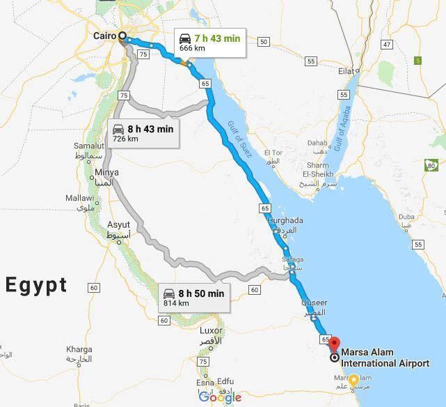 Traslados desde el aeropuerto de Marsa Alam a hoteles de El Cairo