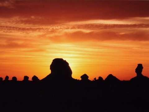 Sunset in the white desert